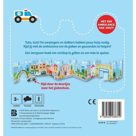 Boek Maak Je Klaar Rijden Maar Ambulance + Houten Ambulance Auto
