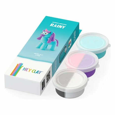 Hey Clay Klei Rainy Figuur 3 Potjes Klei