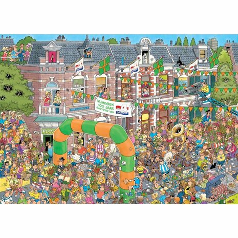 Jumbo Puzzel Jan Van Haasteren Nijmeegse 4-Daagse 100 Jaar 1000 Stukjes + Poster