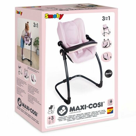 Smoby Maxi Cosi Poppenstoel Zachtroze/Zwart