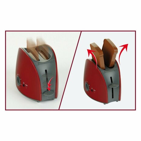 Theo Klein Bosch Broodrooster met 2 Sneetjes Brood Rood/Zilver