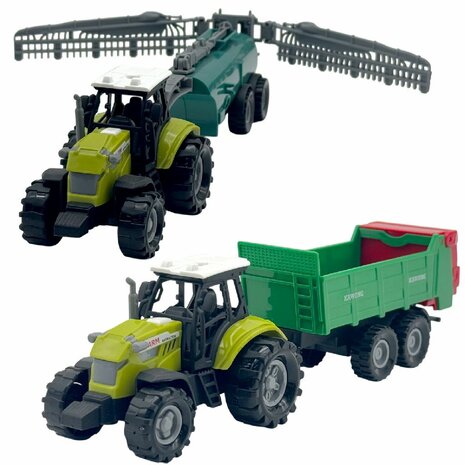 Dutch Farm Tractor met Trailer 1:48 + Licht en Geluid Assorti