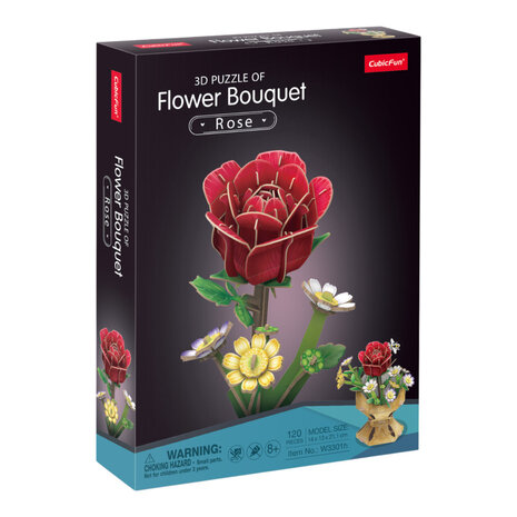 Cubic Fun 3D Puzzel Roos Boeket 120 Stukjes