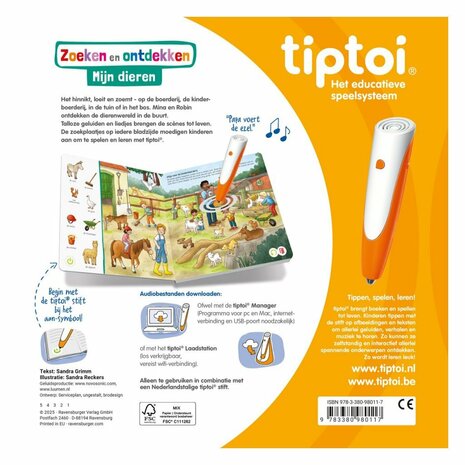 Tiptoi Boek Zoeken en Ontdekken Mijn Dieren