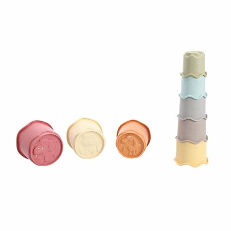 Jipy Bioplastic Giftset Stapeltoren Bad Stapelbekertjes + Speel Ratelbal