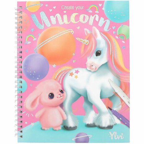 Kleurboek Eenhoorn met 7 Viltstiften