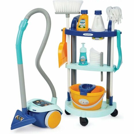 Ecoiffier Clean Home Schoonmaak Trolley en Stofzuiger