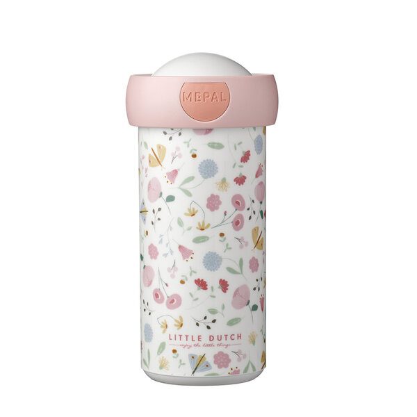 Mepal Campus Schoolbeker Little Dutch Flowers and Butterflies 300 ml Roze/Wit