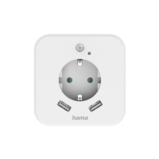 Hama Led-nachtlampje Met Stopcontact 2 USB-uitgangen Bewegings- En Lichtsensor