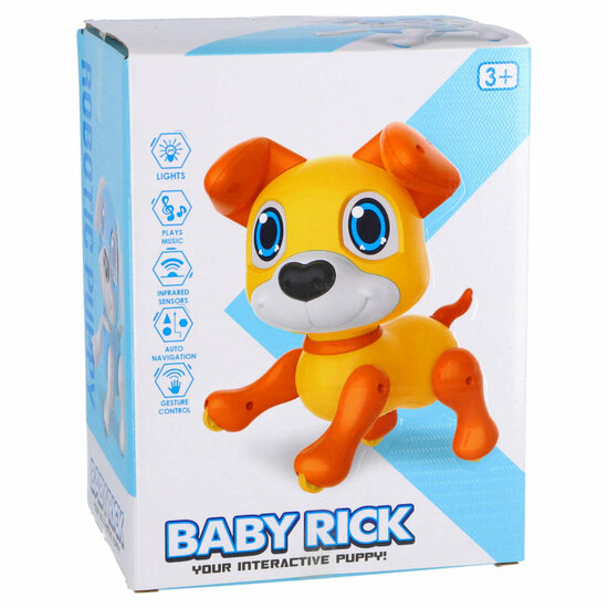 Baby Rick Interactieve Robot Hond + Licht en Geluid Oranje/Geel