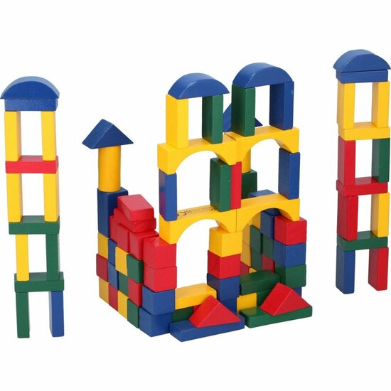 Marionette Wooden Toys Blokkenton met Houten Blokken 100 Stuks