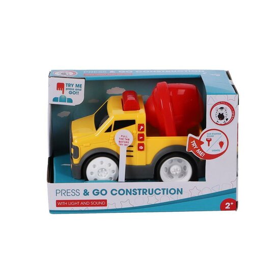 Presschool Toys Press and Go Bouwwagen + Licht en Geluid Assorti