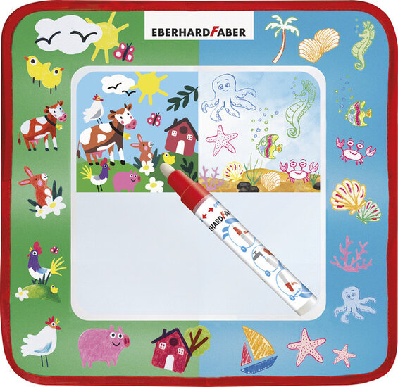 Eberhard Faber EF-524130 Tekenmat Aquafun 32x32cm Incl. 1 Waterstift