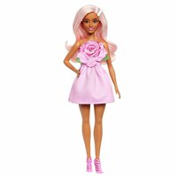 Barbie Fashionista Pop met Roze Roos Jurk