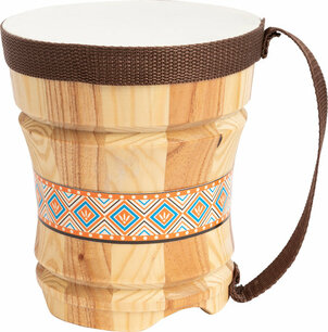 Trommel Bang Drum hout 16 cm lichtbruin 11359 Trommel Bang Drum hout 16 cm lichtbruin 11359