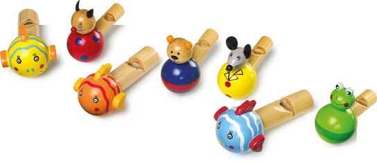 Houten dierenfluiten 7 stuks 7987 Houten dierenfluiten 7 stuks 7987