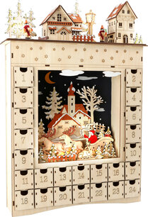 Adventskalender Winterdroom Hout Beige 10215 Adventskalender Winterdroom Hout Beige 10215