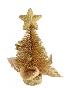 Countryfield kerstboom Claudio 17 cm zijde goud Countryfield kerstboom Claudio 17 cm zijde goud