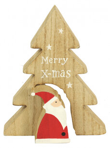 Countryfield kerstboom Biff 15 cm hout naturel/rood/wit maat S Countryfield kerstboom Biff 15 cm hout naturel/rood/wit maat S